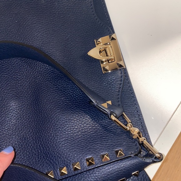 Valentino Navy studded shoulder bag - Picture 7 of 7
